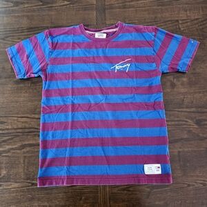 Tommy Jeans Striped T-Shirt | Signature Logo | New York Patch | Size M